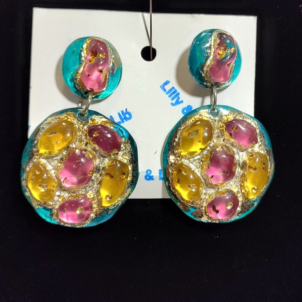 Colorful Acrylic Doorknocker Earrings